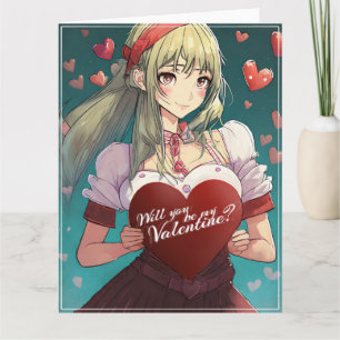 Wees mijn Valentijn in Manga-stijl 33893 Kaart