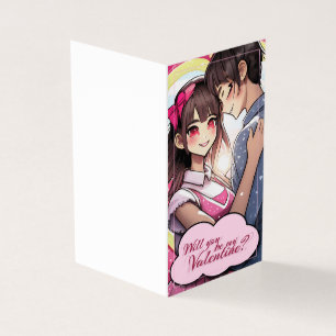Wees mijn Valentijn in Manga stijl 58477 Kaart
