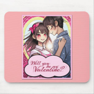 Wees mijn Valentijn in Manga stijl 58477 Muismat