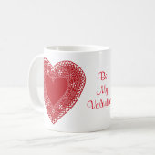 Wees mijn Valentijn kanten hart Koffiemok (Voorkant links)