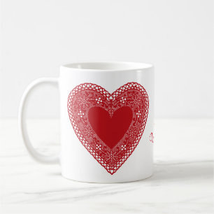 Wees mijn Valentijn kanten hart Koffiemok