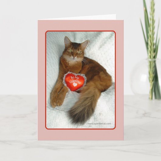Wees mijn Valentijn Kat Kaart (Voorkant)