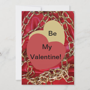 Wees mijn Valentijn liefdes harten goud & rood val Kaart