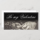 Wees mijn Valentijn - liegende jonge vrouw (Voorkant / Achterkant)