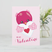 Wees mijn Valentijn Lovebird Heart Valentijnsdag Feestdagenkaart (Staand voorkant)