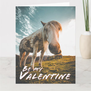 Wees mijn Valentijn met kijkend Paard Kaart
