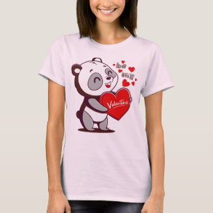 Wees mijn Valentijn met Panda T-shirt & Accessoire