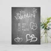 Wees mijn Valentijn op een schoolbord (Staand voorkant)