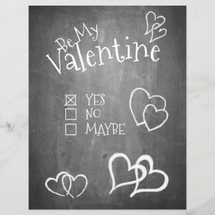 Wees mijn Valentijn op een schoolbord