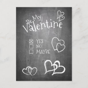 Wees mijn Valentijn op een schoolbord Feestdagenkaart
