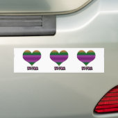 Wees mijn Valentijn Paars Stripe Heart Bumpersticker (Op auto)