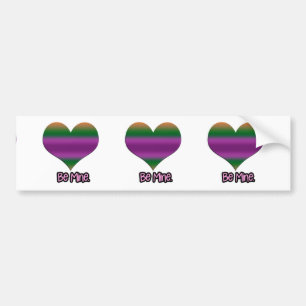 Wees mijn Valentijn Paars Stripe Heart Bumpersticker