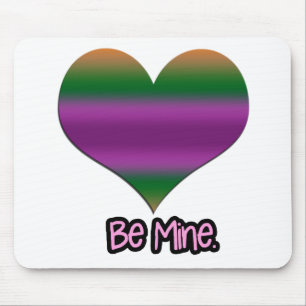 Wees mijn Valentijn Paars Stripe Heart Muismat