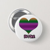 Wees mijn Valentijn Paars Stripe Heart Ronde Button 5,7 Cm (Voorkant /achterkant)