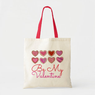 Wees mijn Valentijn Red Heart Cookies Valentijnsda Tote Bag