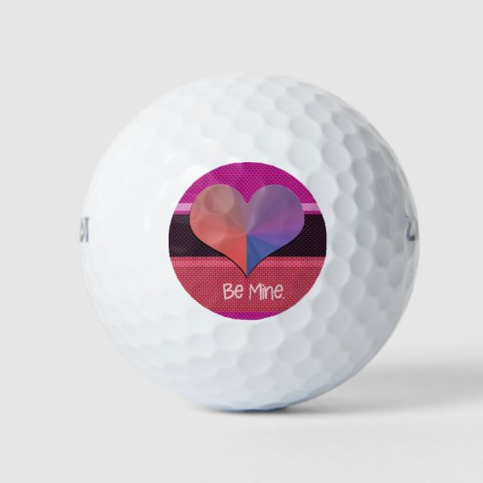 Wees mijn Valentijn reflecterend hart Golfballen (Voorkant)