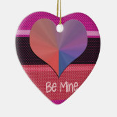 Wees mijn Valentijn reflecterend hart Keramisch Ornament (Rechts)