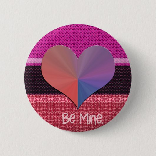 Wees mijn Valentijn reflecterende hart Ronde Button 5,7 Cm (Voorkant)