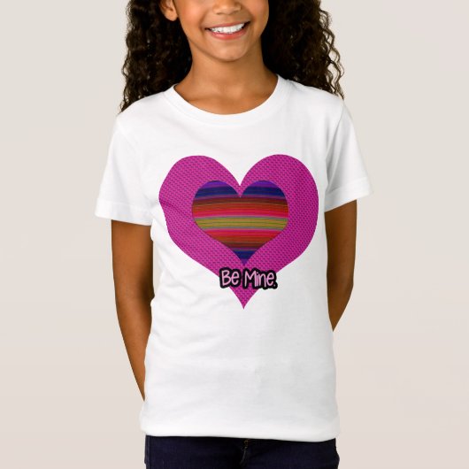 Wees mijn Valentijn regenbooghart T-shirt (Voorkant)
