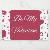 Wees mijn Valentijn Rode Mousserende Wijn Label Sparkling Wijnetiket (Enkel label)