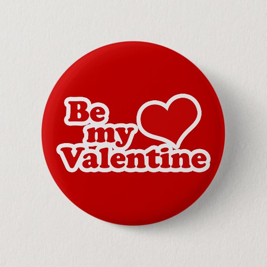 Wees mijn Valentijn Ronde Button 5,7 Cm (Voorkant)