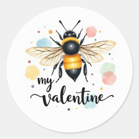 Wees mijn Valentijn Ronde Sticker (Voorkant)