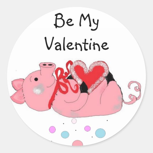 Wees mijn Valentijn Ronde Sticker (Voorkant)