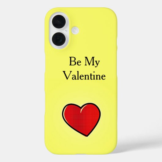Wees mijn valentijn rood hart op geel Case-Mate iPhone case (Achterkant)