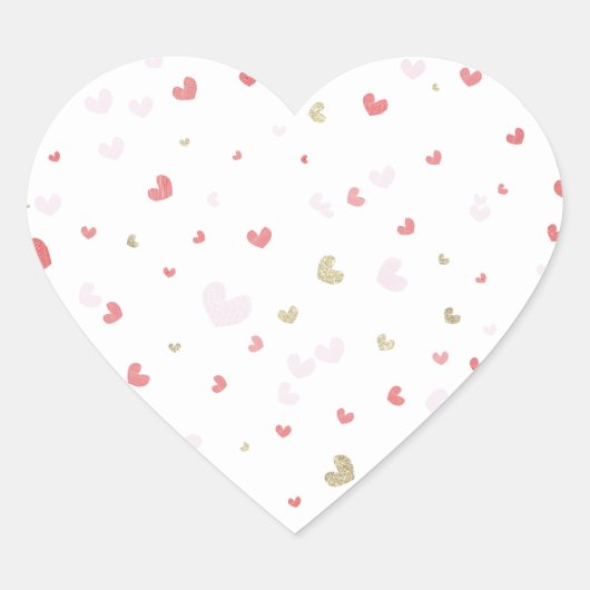 Wees mijn Valentijn Rood Roze Gouden Hart Feest Hart Sticker (Voorkant)