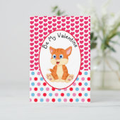 Wees mijn Valentijn Striped Kitten Kaart (Staand voorkant)