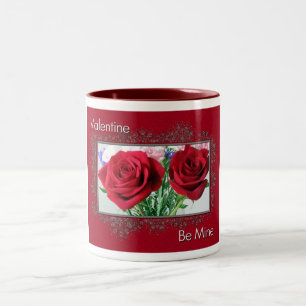Wees mijn Valentijn Twin Rozen Tweekleurige Koffiemok