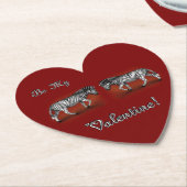 "Wees mijn Valentijn! Zebra's" Kartonnen Onderzetters (Gekanteld)