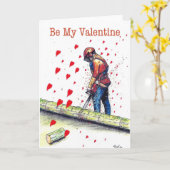 Wees mijn Valentijnsdag Boomchirurg Boomverzorger Kaart (Gele Bloem)