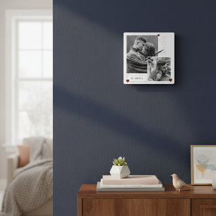 Wees mijn Valentijnsdag Couple Photo Love Vierkante Klok