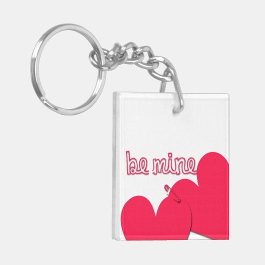 Wees mijn Valentijnsdag Moderne Sleutelhanger (Voorkant Links)