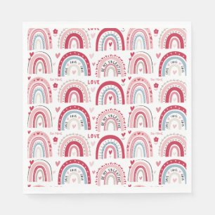Wees mijn Valentijnsdag regenboog Servet