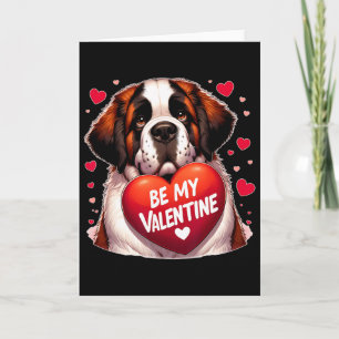 Wees mijn Valentijnsdag Sint Bernard hond Hart Kaart