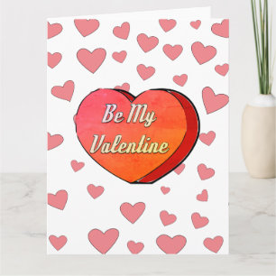 Wees Mijn Valentijnske Zoete Hart Snoep Tekenkaart Kaart