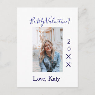 Wees mijn valentijnsliefdesnaam paarse jaar foto e briefkaart