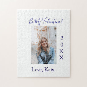 Wees mijn valentine liefdesnaam paars jaar foto ee legpuzzel