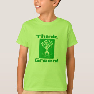 Wees milieuvriendelijk Denk aan groene T-Hemden T-shirt