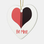 Wees Mine Valentijn Red Stripe Heart Keramisch Ornament (Links)