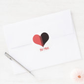 Wees Mine Valentijn Red Stripe Heart Ronde Sticker (Envelop)