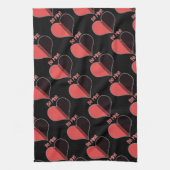 Wees Mine Valentijn Red Stripe Heart Theedoek (Verticaal)