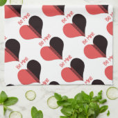 Wees Mine Valentijn Red Stripe Heart Theedoek (Gevouwen)