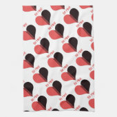 Wees Mine Valentijn Red Stripe Heart Theedoek (Verticaal)