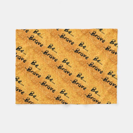 Wees moedig - goud fleece deken (Voorkant (Horizontaal))