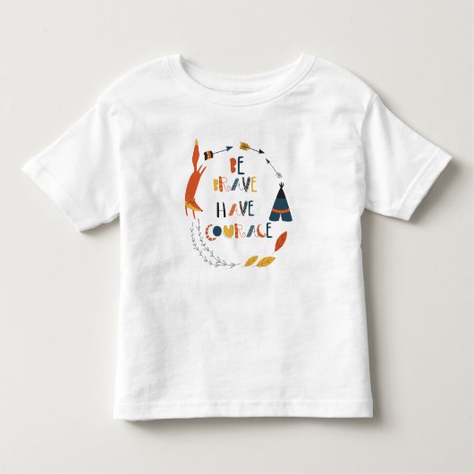 Wees moedig met fox kinder shirts (Voorkant)
