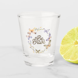 Wees moedig, Paarse gele vlinders met adem Shot Glas