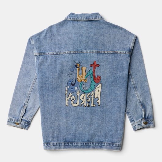 Wees moedig, wees jezelf: wees jezelf denim jacket (Achterkant)
